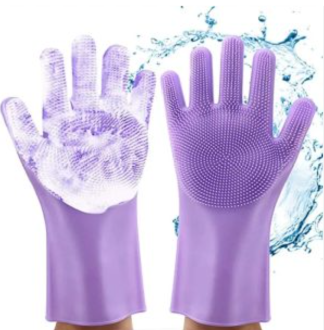 Silicone Cleaning Gloves – Heat Resistant Dishwashing & Household Scrub Gloves