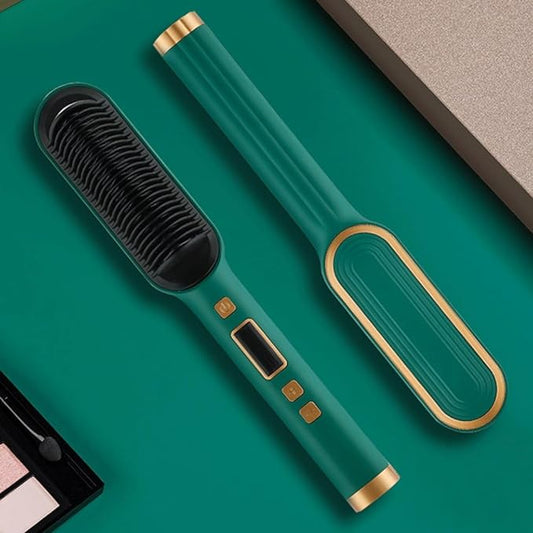 Hair Straightener Comb – 2-in-1 Electric Hot Brush for Smooth &amp; Straight Hair – Fast Heating with Anti-Scald Design