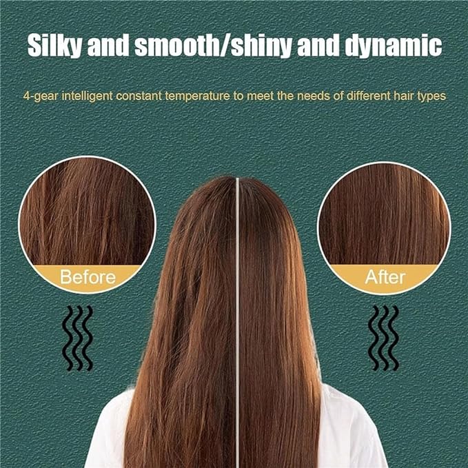 Hair Straightener Comb – 2-in-1 Electric Hot Brush for Smooth &amp; Straight Hair – Fast Heating with Anti-Scald Design