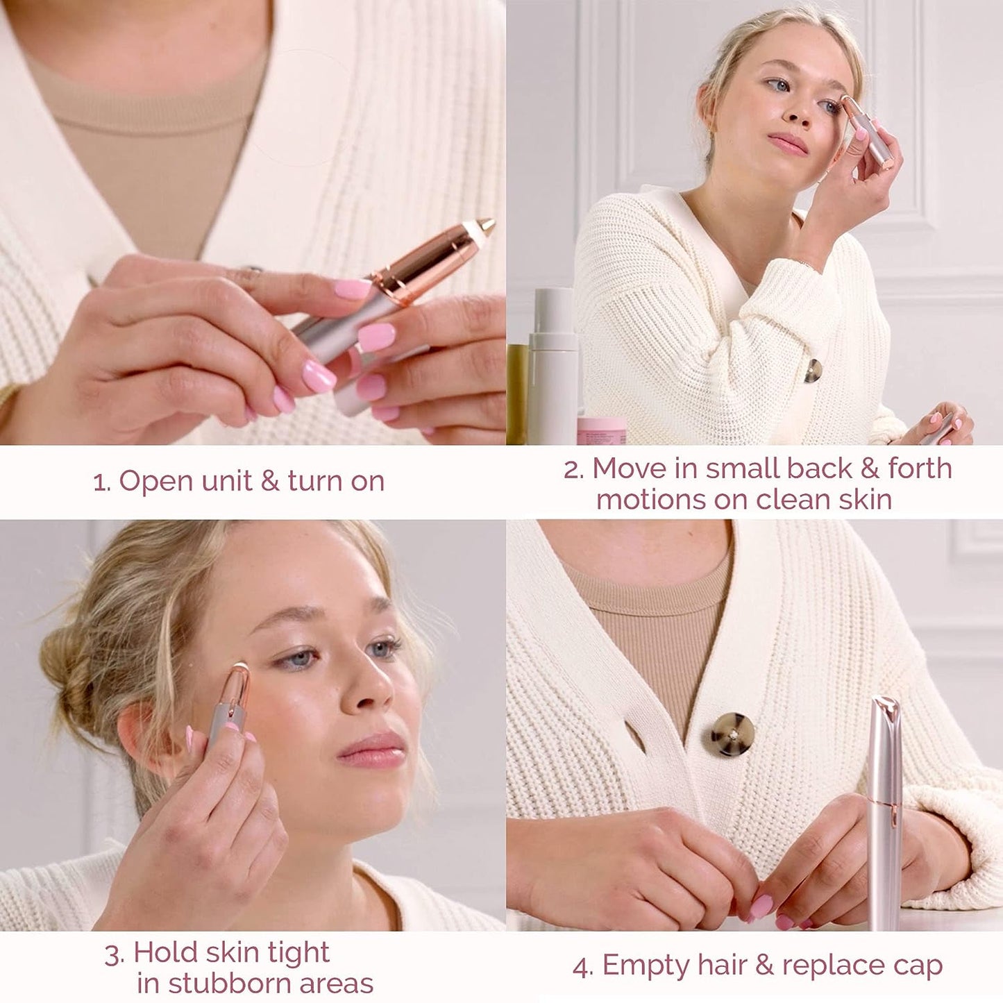 Flawless Eyebrow Hair Remover – Painless Electric Trimmer for Women's Facial Hair